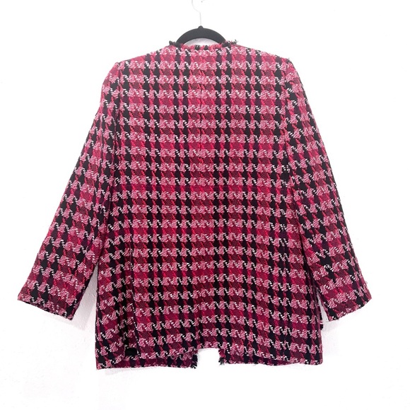 Chico's Houndstooth Tweed Open-Front Jacket M - Picture 6 of 10